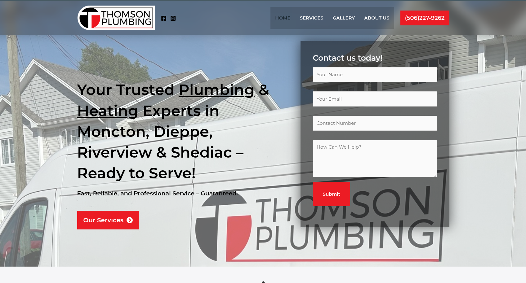 Thomson Plumbing website built by LogicPros